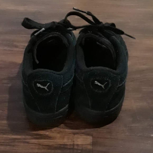 PUMA BLACK PUMA SILVER SUEDE SIZE 2.5 - Picture 4 of 5